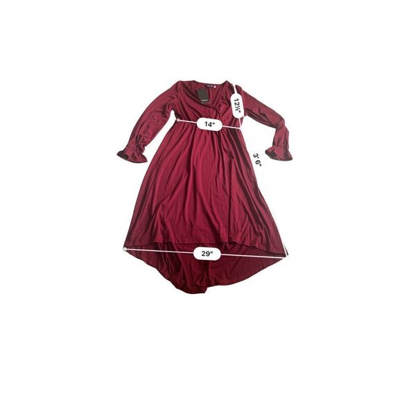 Kojooin Maternity burgundy midi dress size M - Picture 3 of 5